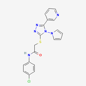 N-(4-chlorophenyl)-2-{[5-(pyridin-3-yl)-4-(1H-pyrrol-1-yl)-4H-1,2,4-triazol-3-yl]sulfanyl}acetamide