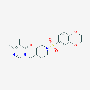 3-{[1-(2,3-Dihydro-1,4-benzodioxine-6-sulfonyl)piperidin-4-yl]methyl}-5,6-dimethyl-3,4-dihydropyrimidin-4-one