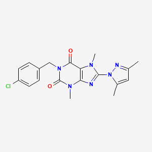 1-(4-chlorobenzyl)-8-(3,5-dimethyl-1H-pyrazol-1-yl)-3,7-dimethyl-1H-purine-2,6(3H,7H)-dione