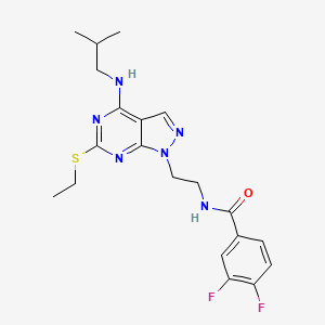N-(2-(6-(ethylthio)-4-(isobutylamino)-1H-pyrazolo[3,4-d]pyrimidin-1-yl)ethyl)-3,4-difluorobenzamide