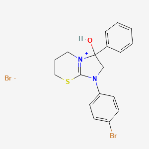 1-(4-bromophenyl)-3-hydroxy-3-phenyl-3,5,6,7-tetrahydro-2H-imidazo[2,1-b][1,3]thiazin-1-ium bromide
