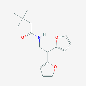 N-(2,2-di(furan-2-yl)ethyl)-3,3-dimethylbutanamide