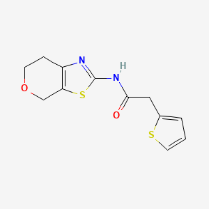 molecular formula C12H12N2O2S2 B2424437 N-(6,7-dihydro-4H-pyrano[4,3-d]thiazol-2-yl)-2-(thiophen-2-yl)acetamide CAS No. 1421459-05-3