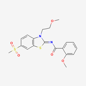 2-methoxy-N-[3-(2-methoxyethyl)-6-methylsulfonyl-1,3-benzothiazol-2-ylidene]benzamide