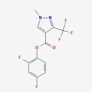 molecular formula C12H7F5N2O2 B2424443 2,4-difluorophenyl 1-methyl-3-(trifluoromethyl)-1H-pyrazole-4-carboxylate CAS No. 320423-25-4