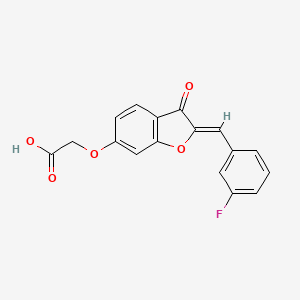 molecular formula C17H11FO5 B2424446 (Z)-2-((2-(3-fluorobenzylidene)-3-oxo-2,3-dihydrobenzofuran-6-yl)oxy)acetic acid CAS No. 900286-08-0