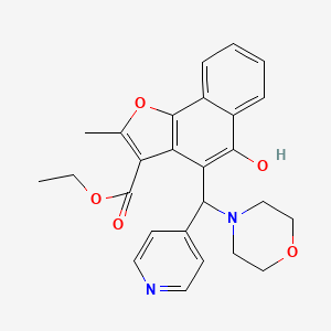 molecular formula C26H26N2O5 B2424448 Ethyl 5-hydroxy-2-methyl-4-[(morpholin-4-yl)(pyridin-4-yl)methyl]naphtho[1,2-b]furan-3-carboxylate CAS No. 438484-89-0