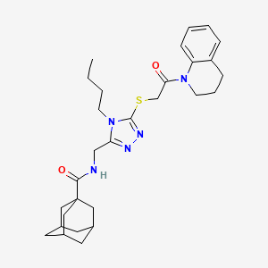 molecular formula C29H39N5O2S B2424496 N-[(4-butyl-5-{[2-oxo-2-(1,2,3,4-tetrahydroquinolin-1-yl)ethyl]sulfanyl}-4H-1,2,4-triazol-3-yl)methyl]adamantane-1-carboxamide CAS No. 476438-94-5