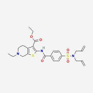 molecular formula C25H31N3O5S2 B2424498 ethyl 2-(4-(N,N-diallylsulfamoyl)benzamido)-6-ethyl-4,5,6,7-tetrahydrothieno[2,3-c]pyridine-3-carboxylate CAS No. 449767-54-8