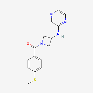 molecular formula C15H16N4OS B2424509 N-{1-[4-(methylsulfanyl)benzoyl]azetidin-3-yl}pyrazin-2-amine CAS No. 2380097-00-5
