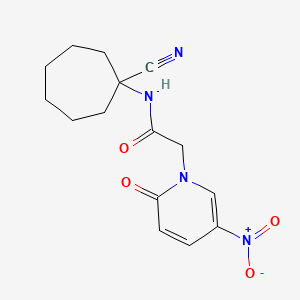 molecular formula C15H18N4O4 B2424511 N-(1-cyanocycloheptyl)-2-(5-nitro-2-oxo-1,2-dihydropyridin-1-yl)acetamide CAS No. 1427904-87-7