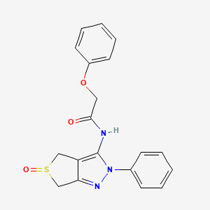 molecular formula C19H17N3O3S B2424530 N-(5-oxido-2-phenyl-4,6-dihydro-2H-thieno[3,4-c]pyrazol-3-yl)-2-phenoxyacetamide CAS No. 1007193-27-2