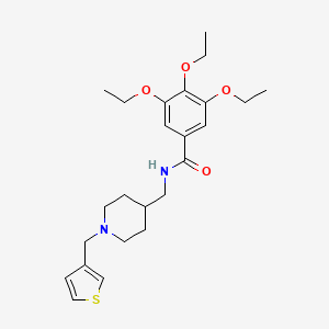 molecular formula C24H34N2O4S B2424535 3,4,5-triethoxy-N-((1-(thiophen-3-ylmethyl)piperidin-4-yl)methyl)benzamide CAS No. 1235099-04-3