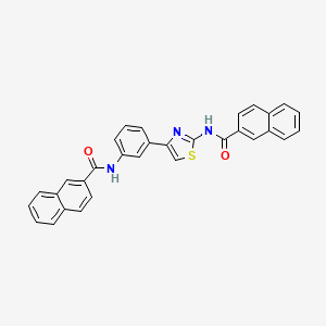 molecular formula C31H21N3O2S B2424547 N-{4-[3-(naphthalene-2-amido)phenyl]-1,3-thiazol-2-yl}naphthalene-2-carboxamide CAS No. 329906-08-3