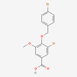 B2424555 3-Bromo-4-[(4-bromobenzyl)oxy]-5-methoxybenzoic acid CAS No. 1153461-81-4