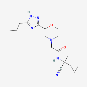 molecular formula C17H26N6O2 B2424630 N-(1-cyano-1-cyclopropylethyl)-2-[2-(3-propyl-1H-1,2,4-triazol-5-yl)morpholin-4-yl]acetamide CAS No. 1384549-22-7