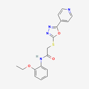 molecular formula C17H16N4O3S B2424641 N-(2-ethoxyphenyl)-2-{[5-(pyridin-4-yl)-1,3,4-oxadiazol-2-yl]sulfanyl}acetamide CAS No. 898612-55-0