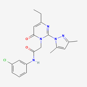 molecular formula C19H20ClN5O2 B2424650 N-(3-chlorophenyl)-2-[2-(3,5-dimethyl-1H-pyrazol-1-yl)-4-ethyl-6-oxo-1,6-dihydropyrimidin-1-yl]acetamide CAS No. 1019099-36-5