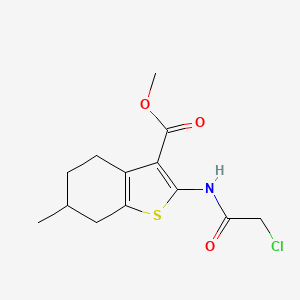 molecular formula C13H16ClNO3S B2424657 Methyl 2-[(chloroacetyl)amino]-6-methyl-4,5,6,7-tetrahydro-1-benzothiophene-3-carboxylate CAS No. 448226-78-6