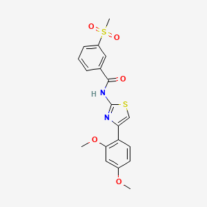 molecular formula C19H18N2O5S2 B2424689 N-(4-(2,4-dimethoxyphenyl)thiazol-2-yl)-3-(methylsulfonyl)benzamide CAS No. 896289-95-5