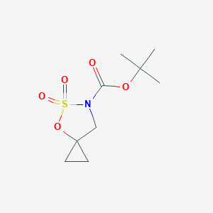 molecular formula C9H15NO5S B2424700 Tert-butyl 5,5-dioxo-4-oxa-5lambda-thia-6-azaspiro[2.4]heptane-6-carboxylate CAS No. 2089649-97-6
