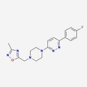 5-[[4-[6-(4-Fluorophenyl)pyridazin-3-yl]piperazin-1-yl]methyl]-3-methyl-1,2,4-oxadiazole