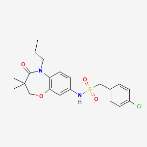 1-(4-chlorophenyl)-N-(3,3-dimethyl-4-oxo-5-propyl-2,3,4,5-tetrahydrobenzo[b][1,4]oxazepin-8-yl)methanesulfonamide