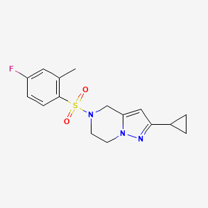 2-Cyclopropyl-5-((4-fluoro-2-methylphenyl)sulfonyl)-4,5,6,7-tetrahydropyrazolo[1,5-a]pyrazine