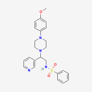 N-(2-(4-(4-methoxyphenyl)piperazin-1-yl)-2-(pyridin-3-yl)ethyl)benzenesulfonamide