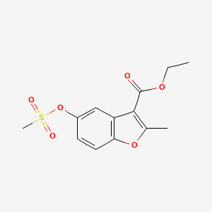 molecular formula C13H14O6S B2424768 Ethyl 5-(methanesulfonyloxy)-2-methyl-1-benzofuran-3-carboxylate CAS No. 315237-46-8