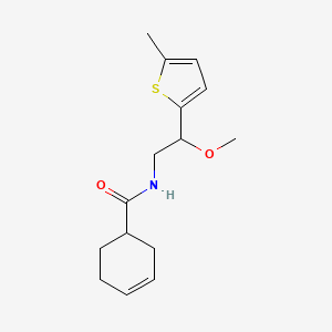 molecular formula C15H21NO2S B2424806 N-[2-Methoxy-2-(5-methylthiophen-2-YL)ethyl]cyclohex-3-ene-1-carboxamide CAS No. 1797640-14-2