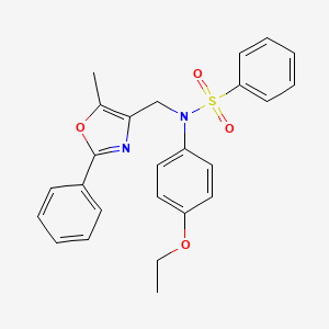 molecular formula C25H24N2O4S B2424810 N-(4-ethoxyphenyl)-N-[(5-methyl-2-phenyl-1,3-oxazol-4-yl)methyl]benzenesulfonamide CAS No. 1251616-21-3