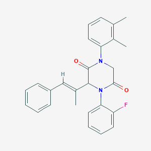 molecular formula C27H25FN2O2 B242482 1-(2,3-dimethylphenyl)-4-(2-fluorophenyl)-3-[(E)-1-methyl-2-phenylethenyl]-2,5-piperazinedione 