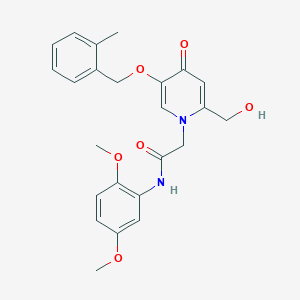 molecular formula C24H26N2O6 B2424852 N-(2,5-dimethoxyphenyl)-2-(2-(hydroxymethyl)-5-((2-methylbenzyl)oxy)-4-oxopyridin-1(4H)-yl)acetamide CAS No. 946255-22-7