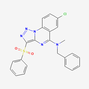 molecular formula C23H18ClN5O2S B2424900 N-benzyl-7-chloro-N-methyl-3-(phenylsulfonyl)[1,2,3]triazolo[1,5-a]quinazolin-5-amine CAS No. 904579-77-7