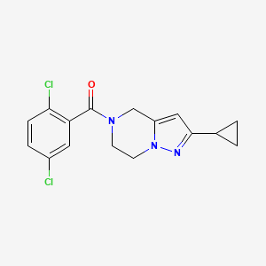 molecular formula C16H15Cl2N3O B2424912 (2-cyclopropyl-6,7-dihydropyrazolo[1,5-a]pyrazin-5(4H)-yl)(2,5-dichlorophenyl)methanone CAS No. 2034418-61-4