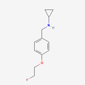 molecular formula C12H16FNO B2424913 N-{[4-(2-fluoroethoxy)phenyl]methyl}cyclopropanamine CAS No. 1504391-69-8