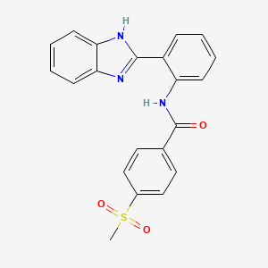 molecular formula C21H17N3O3S B2424928 N-[2-(1H-1,3-benzodiazol-2-yl)phenyl]-4-methanesulfonylbenzamide CAS No. 896341-37-0