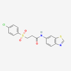 N-(benzo[d]thiazol-6-yl)-3-((4-chlorophenyl)sulfonyl)propanamide