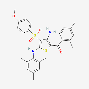 (3-Amino-5-(mesitylamino)-4-((4-methoxyphenyl)sulfonyl)thiophen-2-yl)(2,4-dimethylphenyl)methanone