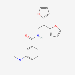 molecular formula C19H20N2O3 B2424978 N-[2,2-bis(furan-2-yl)ethyl]-3-(dimethylamino)benzamide CAS No. 2097873-40-8