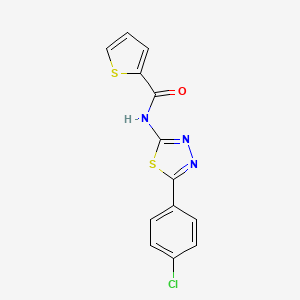 molecular formula C13H8ClN3OS2 B2424988 N-[5-(4-chlorophenyl)-1,3,4-thiadiazol-2-yl]thiophene-2-carboxamide CAS No. 392242-20-5