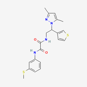 molecular formula C20H22N4O2S2 B2424999 N1-(2-(3,5-dimethyl-1H-pyrazol-1-yl)-2-(thiophen-3-yl)ethyl)-N2-(3-(methylthio)phenyl)oxalamide CAS No. 2034546-82-0