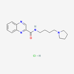 molecular formula C17H23ClN4O B2425000 N-(4-(pyrrolidin-1-yl)butyl)quinoxaline-2-carboxamide hydrochloride CAS No. 1396881-61-0