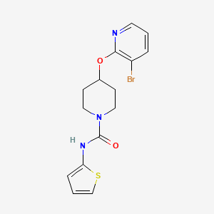 molecular formula C15H16BrN3O2S B2425014 4-((3-bromopyridin-2-yl)oxy)-N-(thiophen-2-yl)piperidine-1-carboxamide CAS No. 1448064-55-8