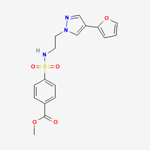 molecular formula C17H17N3O5S B2425026 methyl 4-(N-(2-(4-(furan-2-yl)-1H-pyrazol-1-yl)ethyl)sulfamoyl)benzoate CAS No. 2034327-86-9