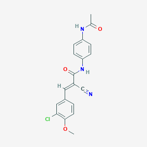 molecular formula C19H16ClN3O3 B2425032 N~1~-[4-(ACETYLAMINO)PHENYL]-3-(3-CHLORO-4-METHOXYPHENYL)-2-CYANOACRYLAMIDE CAS No. 380477-75-8