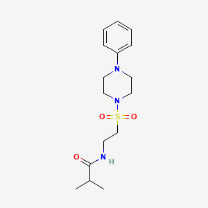 molecular formula C16H25N3O3S B2425055 N-(2-((4-phenylpiperazin-1-yl)sulfonyl)ethyl)isobutyramide CAS No. 897611-58-4
