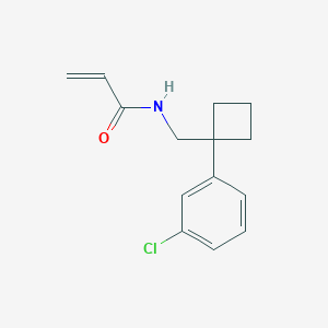 molecular formula C14H16ClNO B2425072 N-[[1-(3-Chlorophenyl)cyclobutyl]methyl]prop-2-enamide CAS No. 2361656-05-3