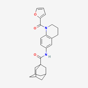 molecular formula C25H28N2O3 B2425076 N-[1-(furan-2-carbonyl)-1,2,3,4-tetrahydroquinolin-6-yl]adamantane-1-carboxamide CAS No. 946367-59-5